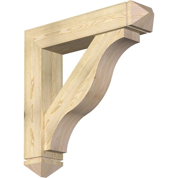Ekena Millwork Funston Arts and Crafts Rough Sawn Bracket w/ Offset Brace, Douglas Fir, 8"W x 38"D x 38"H BKT0806X38X38FST03RDF - main